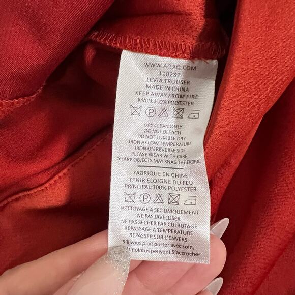 AQ/AQ Orange Wide Leg Pants with Belt Size Small - Picture 6 of 10